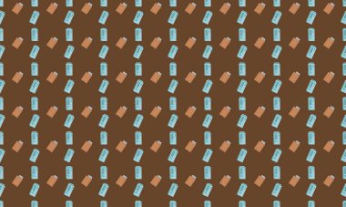 Farklı aksesuarlara sahip renkli arkaplan