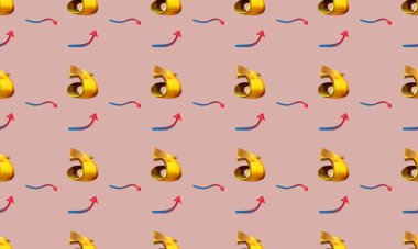 Farklı aksesuarlara sahip renkli arkaplan