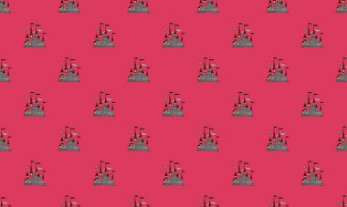 Farklı aksesuarlara sahip renkli arkaplan