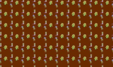 Farklı aksesuarlara sahip renkli arkaplan