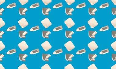 Farklı aksesuarlara sahip renkli arkaplan