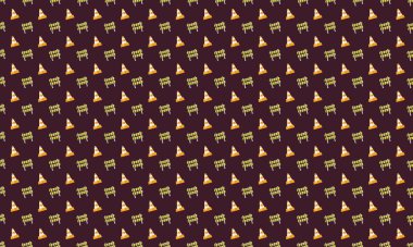 Farklı aksesuarlara sahip renkli arkaplan