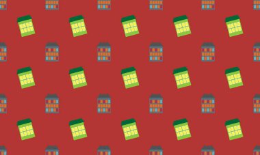 Farklı aksesuarlara sahip renkli arkaplan