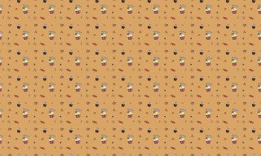 Farklı aksesuarlara sahip renkli arkaplan