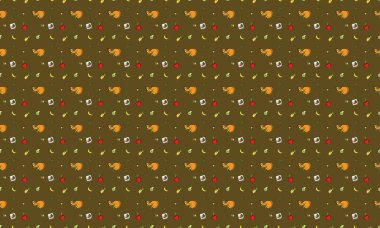 Farklı aksesuarlara sahip renkli arkaplan