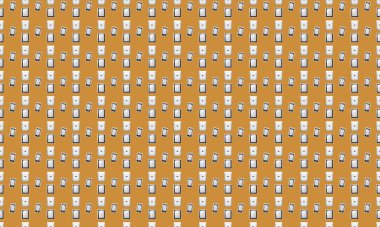 Farklı aksesuarlara sahip renkli arkaplan