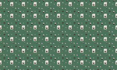 Farklı aksesuarlara sahip renkli arkaplan