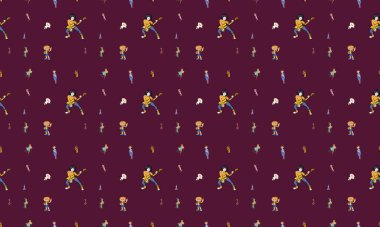 Farklı aksesuarlara sahip renkli arkaplan