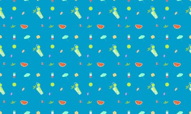 Farklı aksesuarlara sahip renkli arkaplan