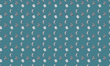 Farklı aksesuarlara sahip renkli arkaplan