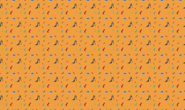 Farklı aksesuarlara sahip renkli arkaplan