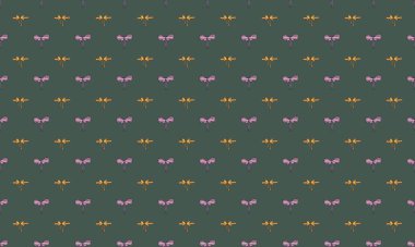 Farklı aksesuarlara sahip renkli arkaplan