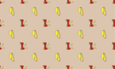 Farklı aksesuarlara sahip renkli arkaplan