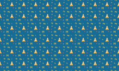 Farklı aksesuarlara sahip renkli arkaplan