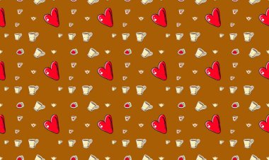 Farklı aksesuarlara sahip renkli arkaplan