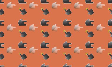 Farklı aksesuarlara sahip renkli arkaplan