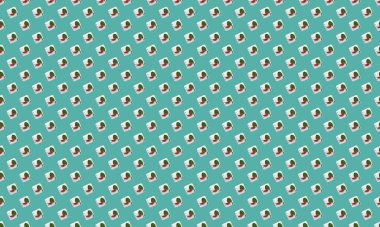 Farklı aksesuarlara sahip renkli arkaplan