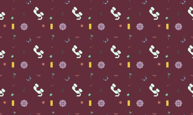 Farklı aksesuarlara sahip renkli arkaplan