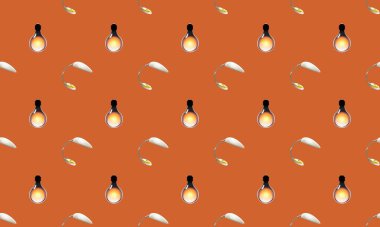 Farklı aksesuarlara sahip renkli arkaplan