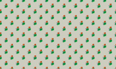 Farklı aksesuarlara sahip renkli arkaplan