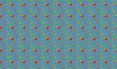 Farklı aksesuarlara sahip renkli arkaplan