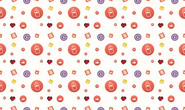 Colored background with different accessories clipart