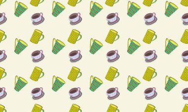 Farklı aksesuarlara sahip renkli arkaplan