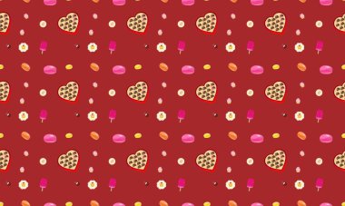 Farklı aksesuarlara sahip renkli arkaplan