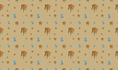 Farklı aksesuarlara sahip renkli arkaplan