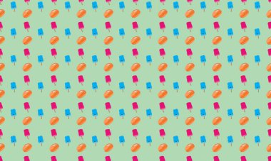 Farklı aksesuarlara sahip renkli arkaplan