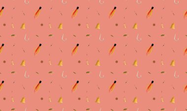 Farklı aksesuarlara sahip renkli arkaplan