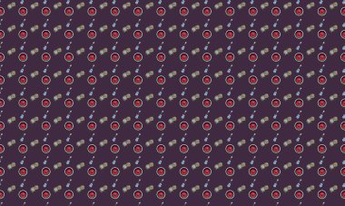 Farklı aksesuarlara sahip renkli arkaplan