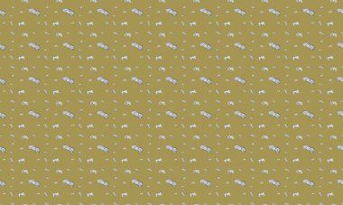 Farklı aksesuarlara sahip renkli arkaplan