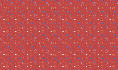 Farklı aksesuarlara sahip renkli arkaplan