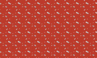 Farklı aksesuarlara sahip renkli arkaplan