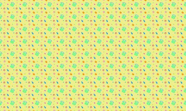 Farklı aksesuarlara sahip renkli arkaplan