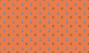 Farklı aksesuarlara sahip renkli arkaplan