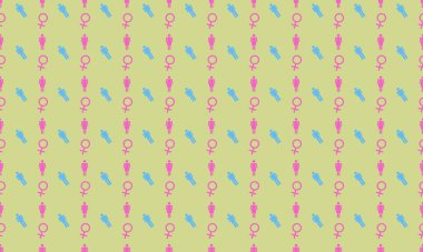 Farklı aksesuarlara sahip renkli arkaplan