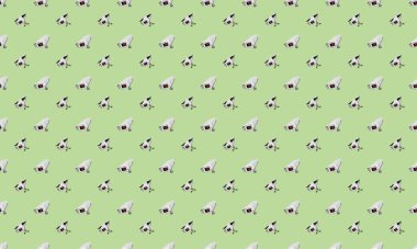 Farklı aksesuarlara sahip renkli arkaplan