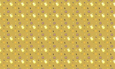 Farklı aksesuarlara sahip renkli arkaplan