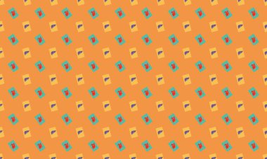 Farklı aksesuarlara sahip renkli arkaplan