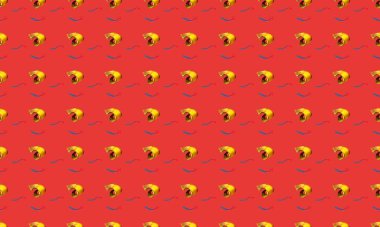 Farklı aksesuarlara sahip renkli arkaplan