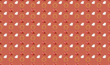 Farklı aksesuarlara sahip renkli arkaplan