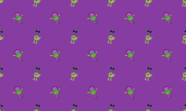 Farklı aksesuarlara sahip renkli arkaplan