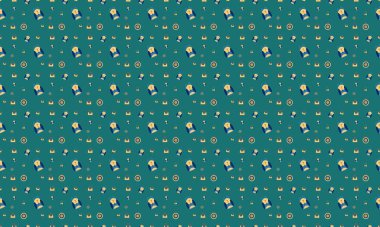 Farklı aksesuarlara sahip renkli arkaplan