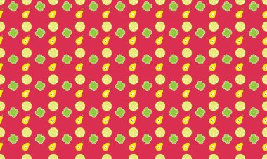 Farklı aksesuarlara sahip renkli arkaplan