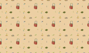 Farklı aksesuarlara sahip renkli arkaplan