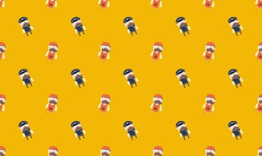 Farklı aksesuarlara sahip renkli arkaplan