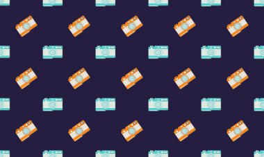 Farklı aksesuarlara sahip renkli arkaplan