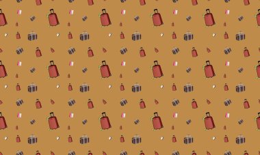 Farklı aksesuarlara sahip renkli arkaplan